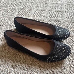 Style & Co Women's Angelynn Black Ballet Flats, Jeweled Rhinestone Size 9.5
